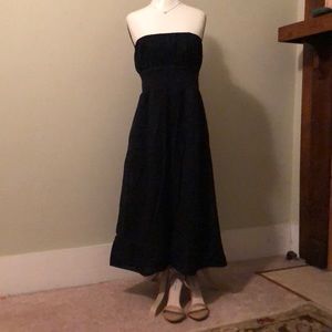 J. Crew navy strapless dress